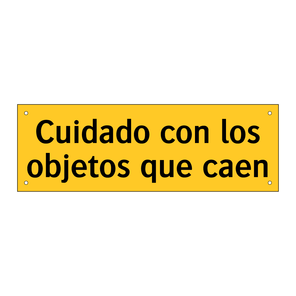 Cuidado con los objetos que caen