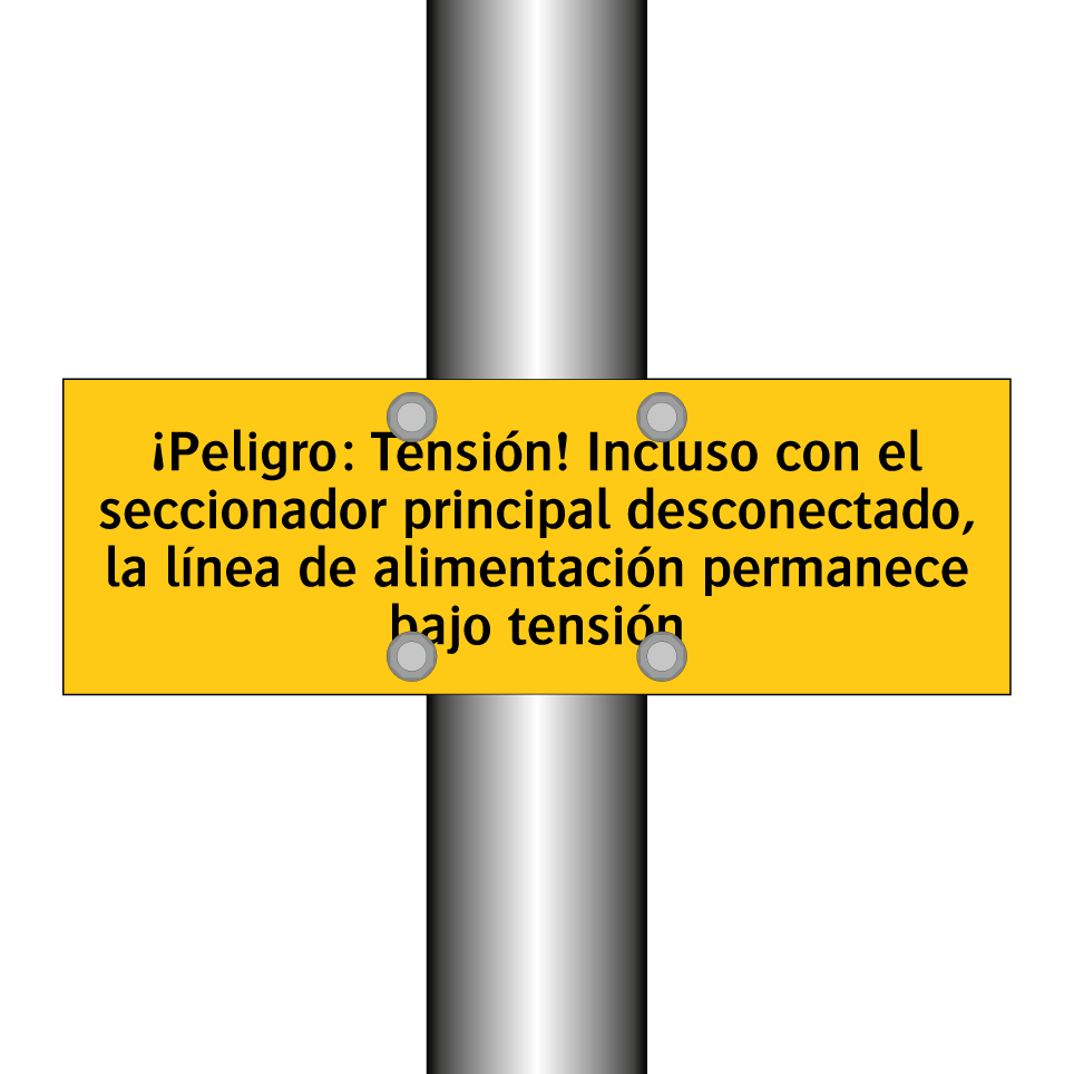 ¡Peligro: Tensión! Incluso con el seccionador principal desconectado, la línea de alimentación permanece bajo tensión