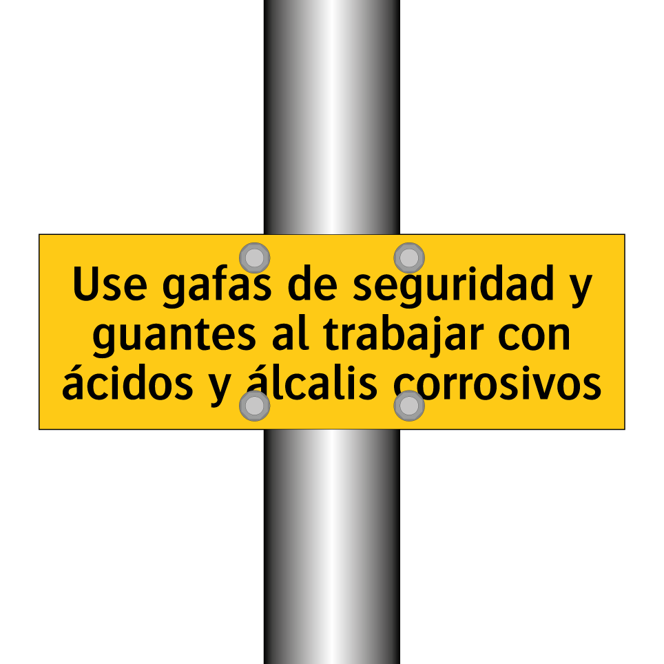 Use gafas de seguridad y guantes al trabajar con ácidos y álcalis corrosivos