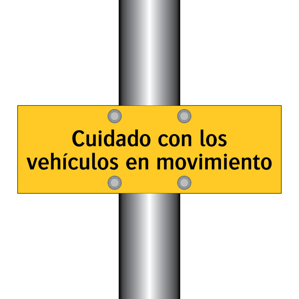Cuidado con los vehículos en movimiento
