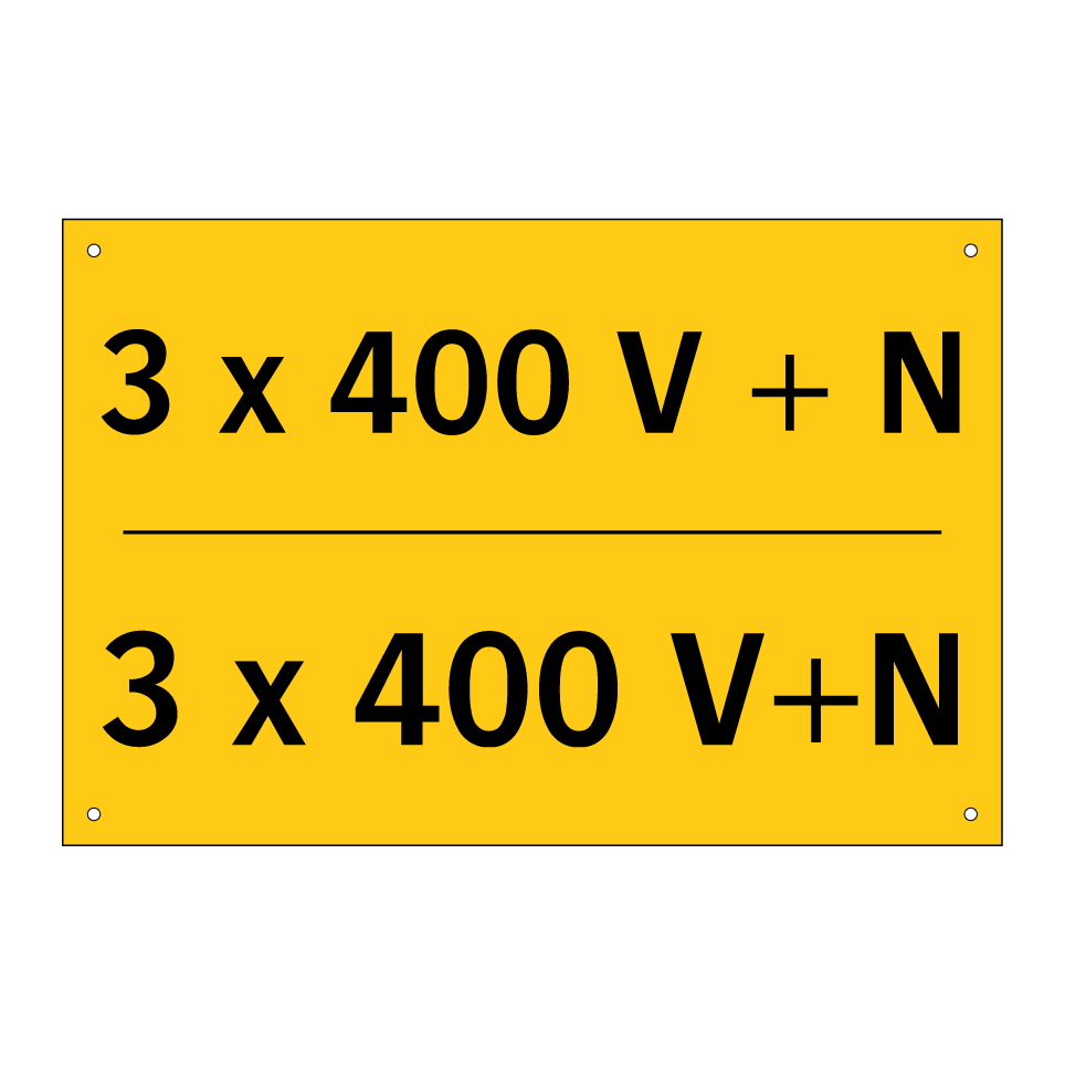 3 x 400 V+N - 3 x 400 V+N