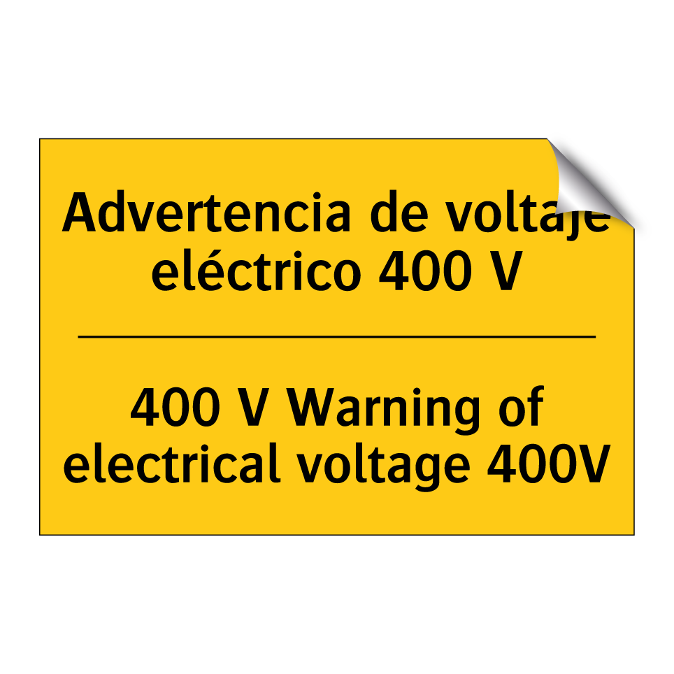Advertencia de voltaje eléctrico 400 V - 400 V Warning of electrical voltage 400V