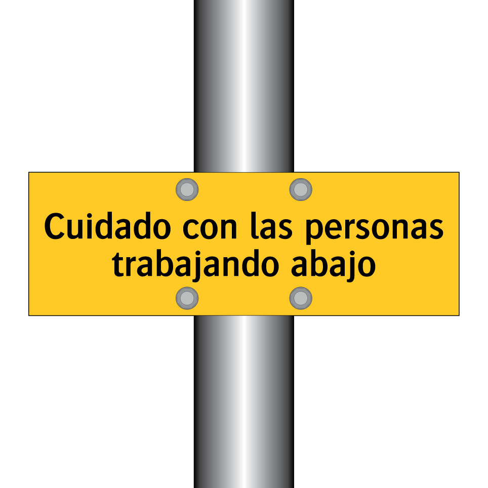 Cuidado con las personas trabajando abajo