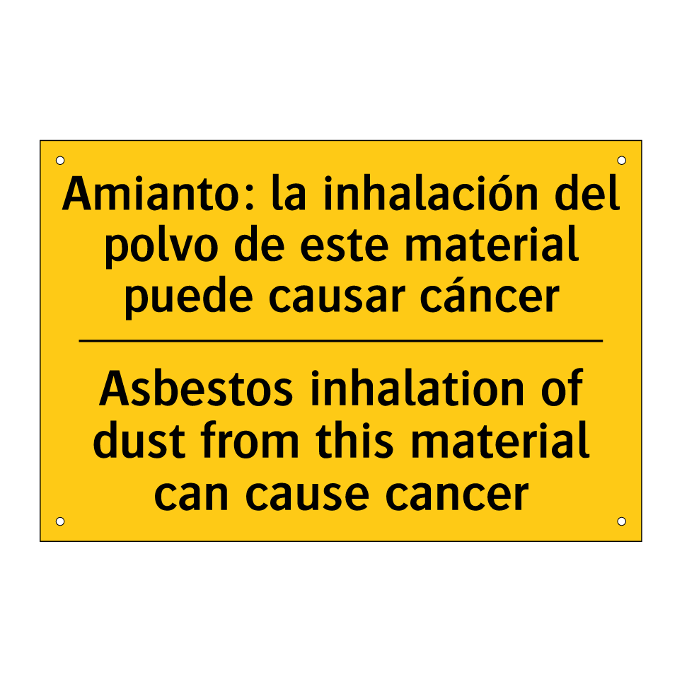Asbestos inhalation of dust from this material can cause cancer - Asbestos inhalation of dust from this material can cause cancer