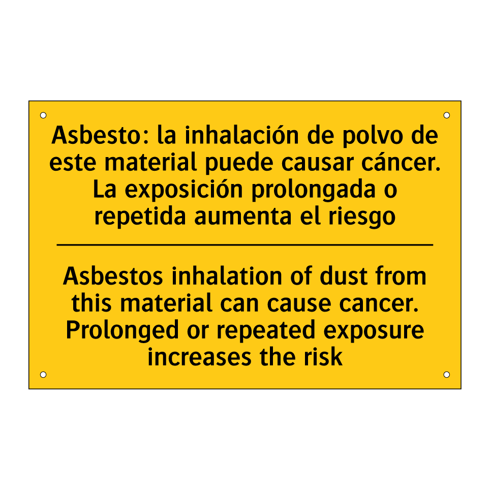 Asbestos inhalation of dust from this material can cause cancer. Prolonged or repeated exposure increases the risk - Asbestos inhalation of dust from this material can cause cancer. Prolonged or repeated exposure increases the risk