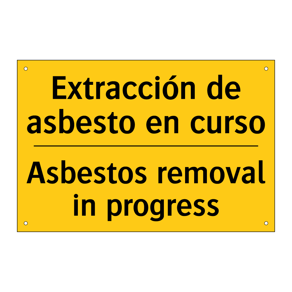 Extracción de asbesto en curso - Asbestos removal in progress