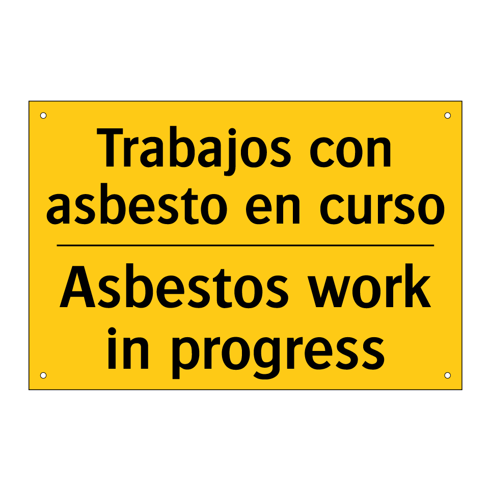 Trabajos con asbesto en curso - Asbestos work in progress