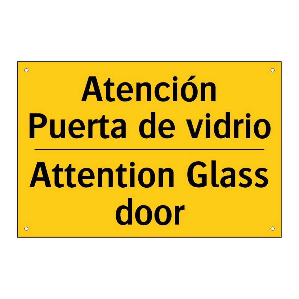 Atención Puerta de vidrio - Attention Glass door