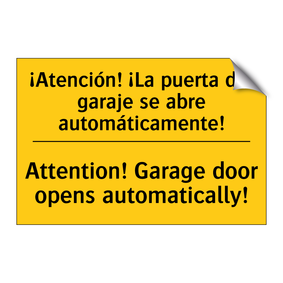¡Atención! ¡La puerta del garaje se abre automáticamente! - Attention! Garage door opens automatically!