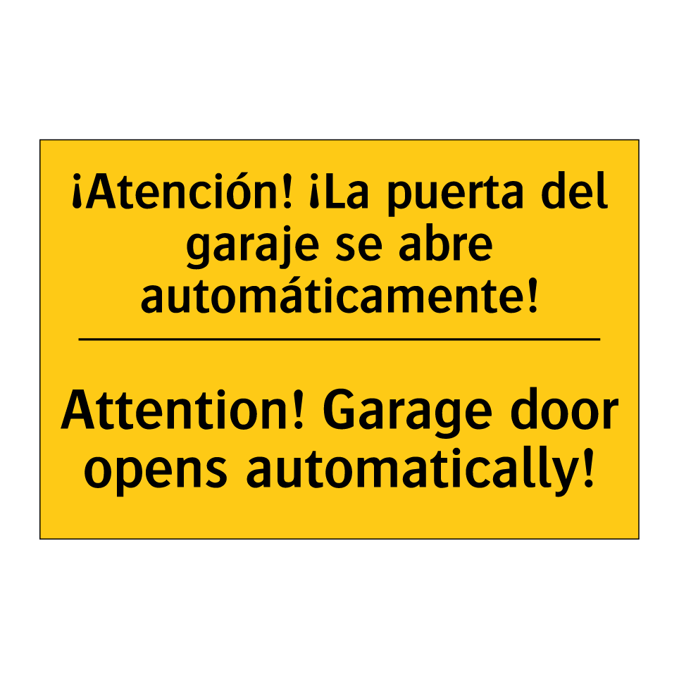 ¡Atención! ¡La puerta del garaje se abre automáticamente! - Attention! Garage door opens automatically!