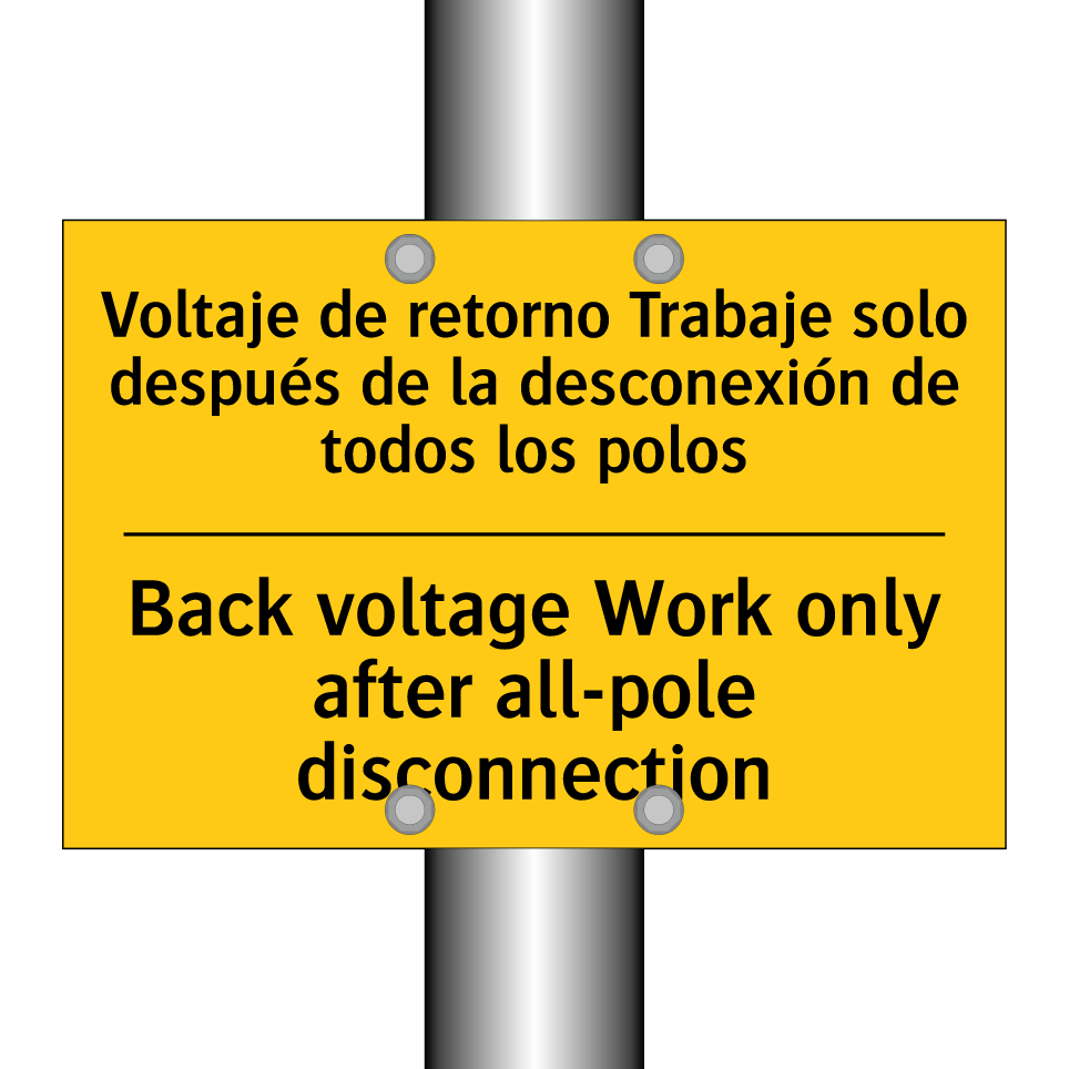 Voltaje de retorno Trabaje solo después de la desconexión de todos los polos - Back voltage Work only after all-pole disconnection