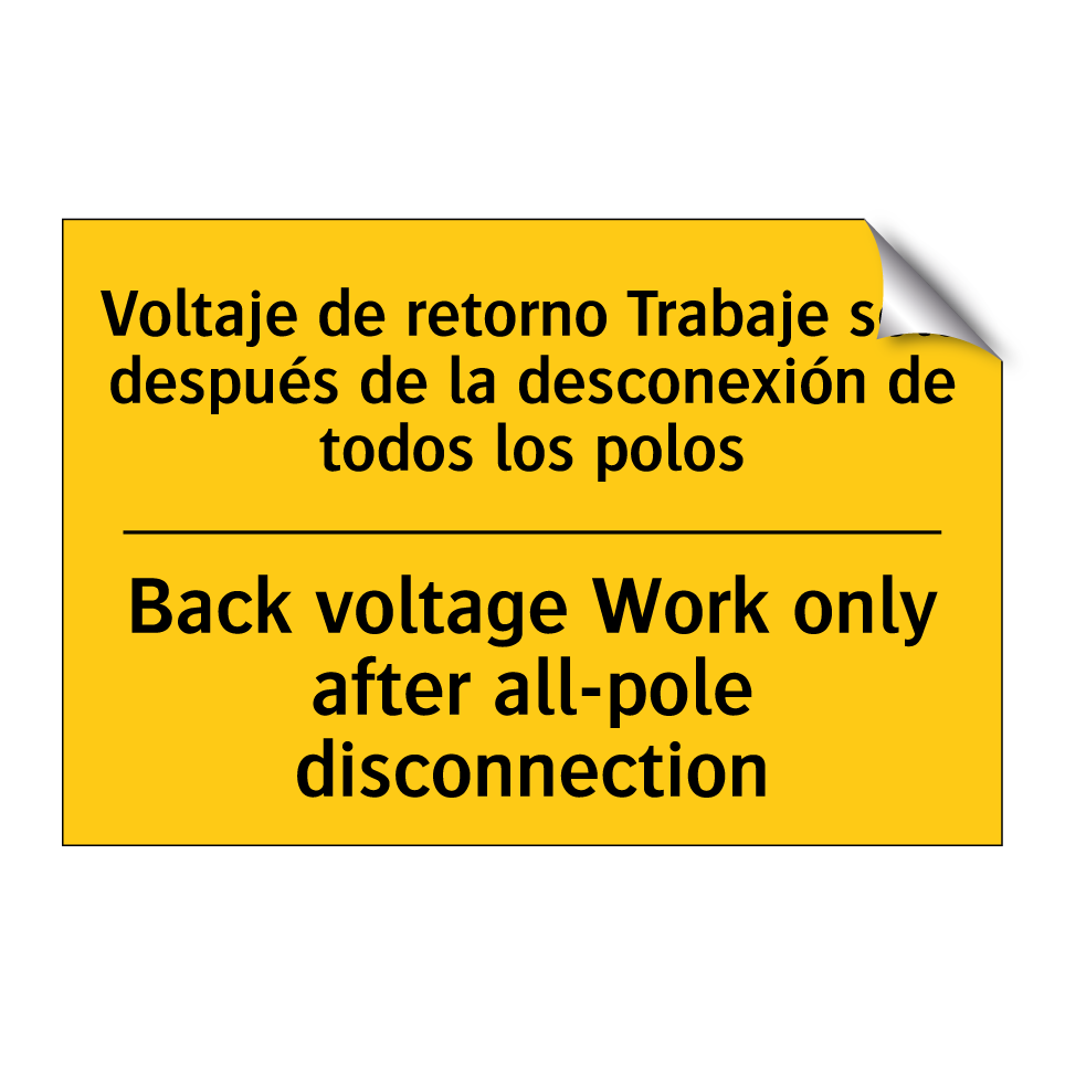 Voltaje de retorno Trabaje solo después de la desconexión de todos los polos - Back voltage Work only after all-pole disconnection