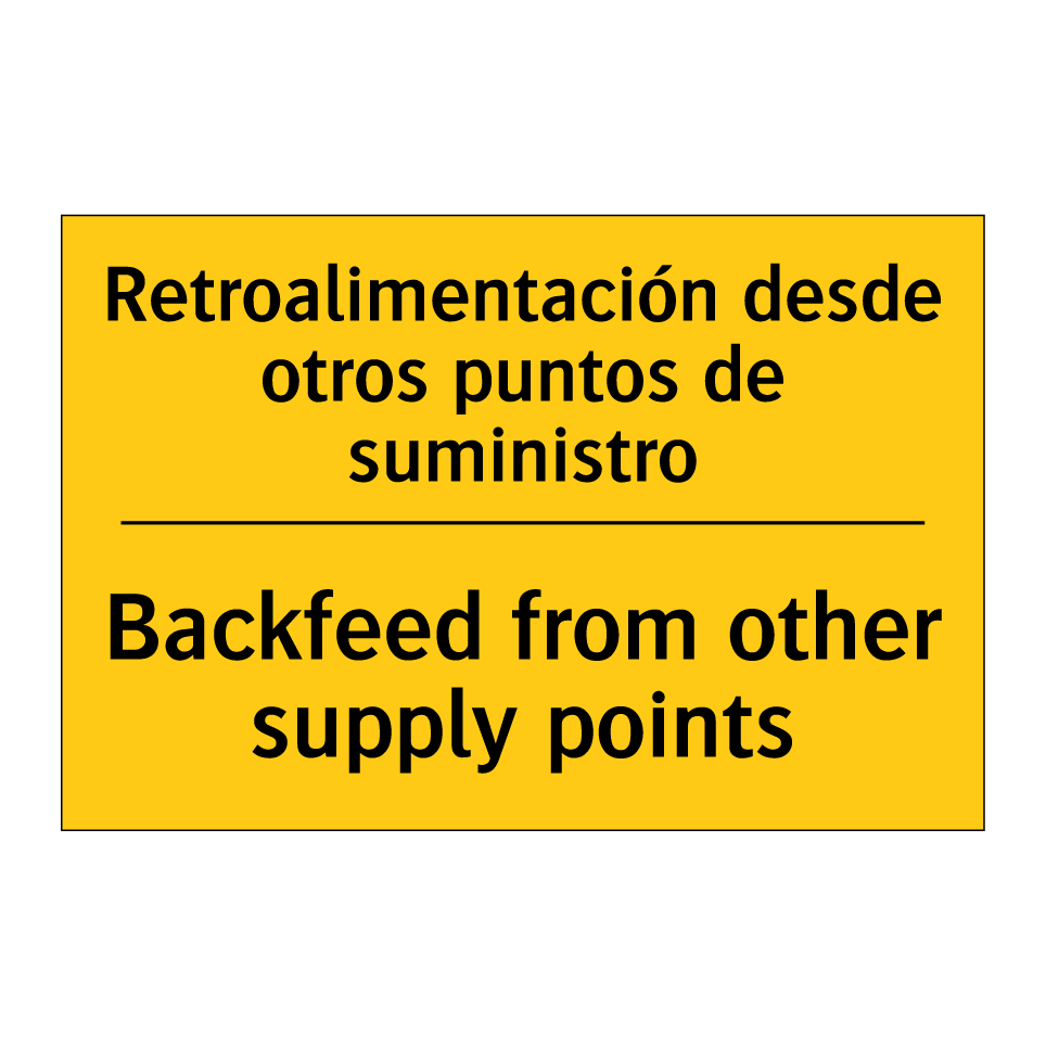 Retroalimentación desde otros puntos de suministro - Backfeed from other supply points
