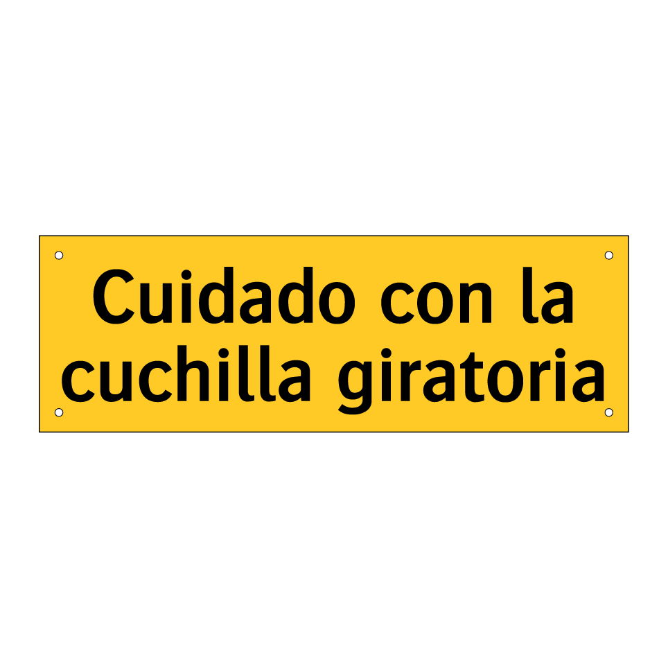 Cuidado con la cuchilla giratoria