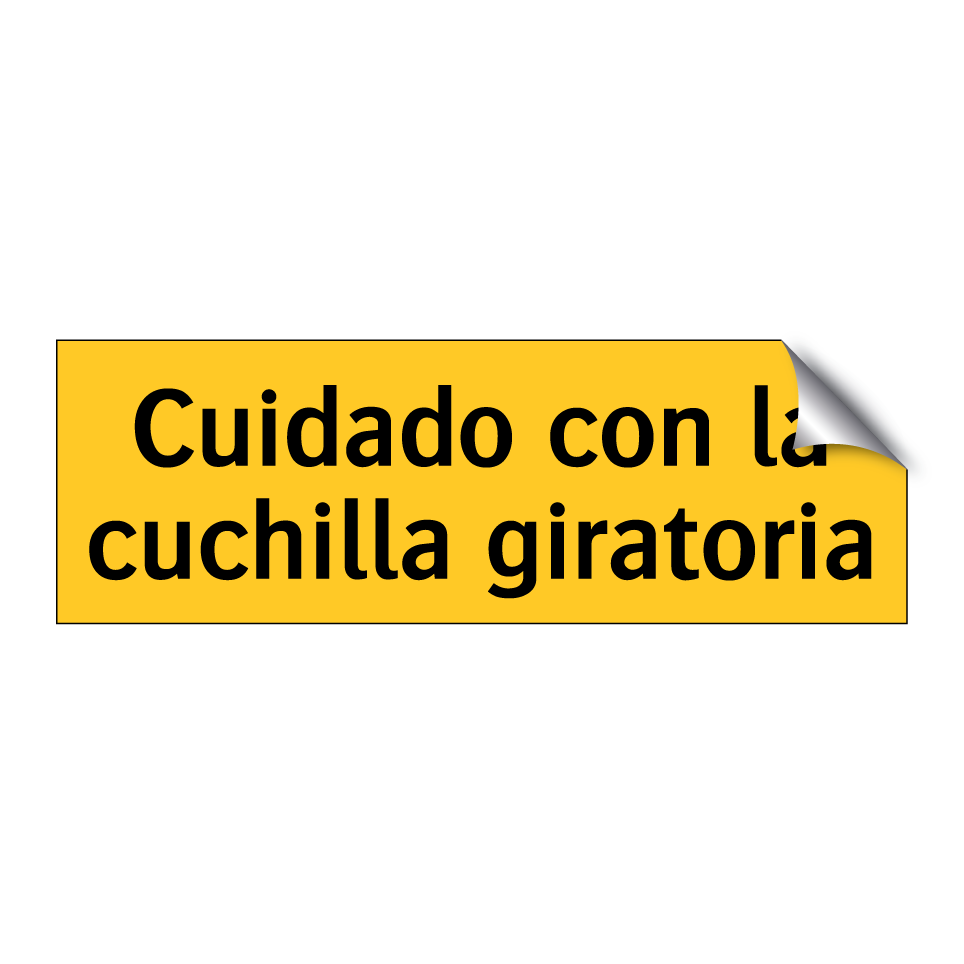 Cuidado con la cuchilla giratoria
