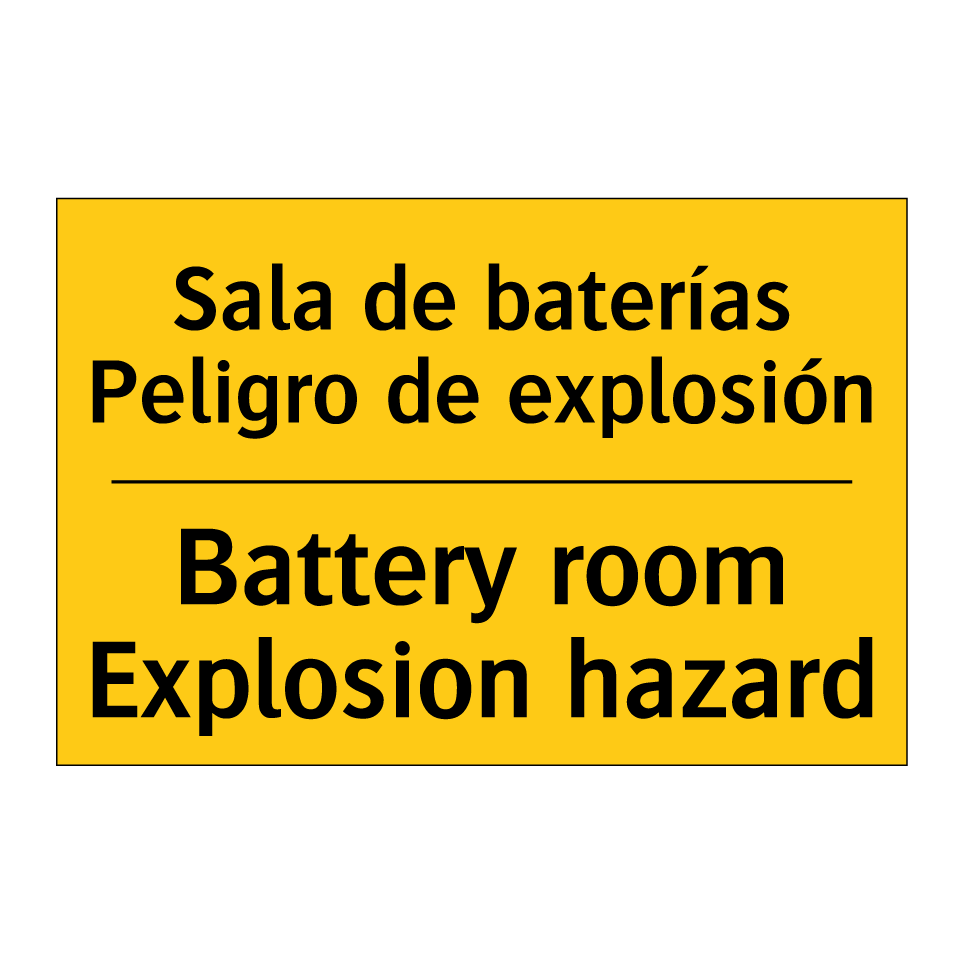 Sala de baterías Peligro de explosión - Battery room Explosion hazard