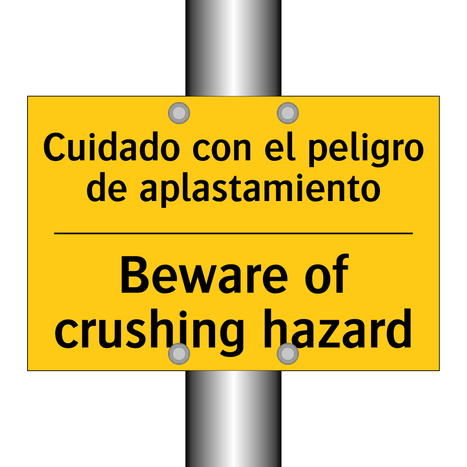 Cuidado con el peligro de aplastamiento - Beware of crushing hazard