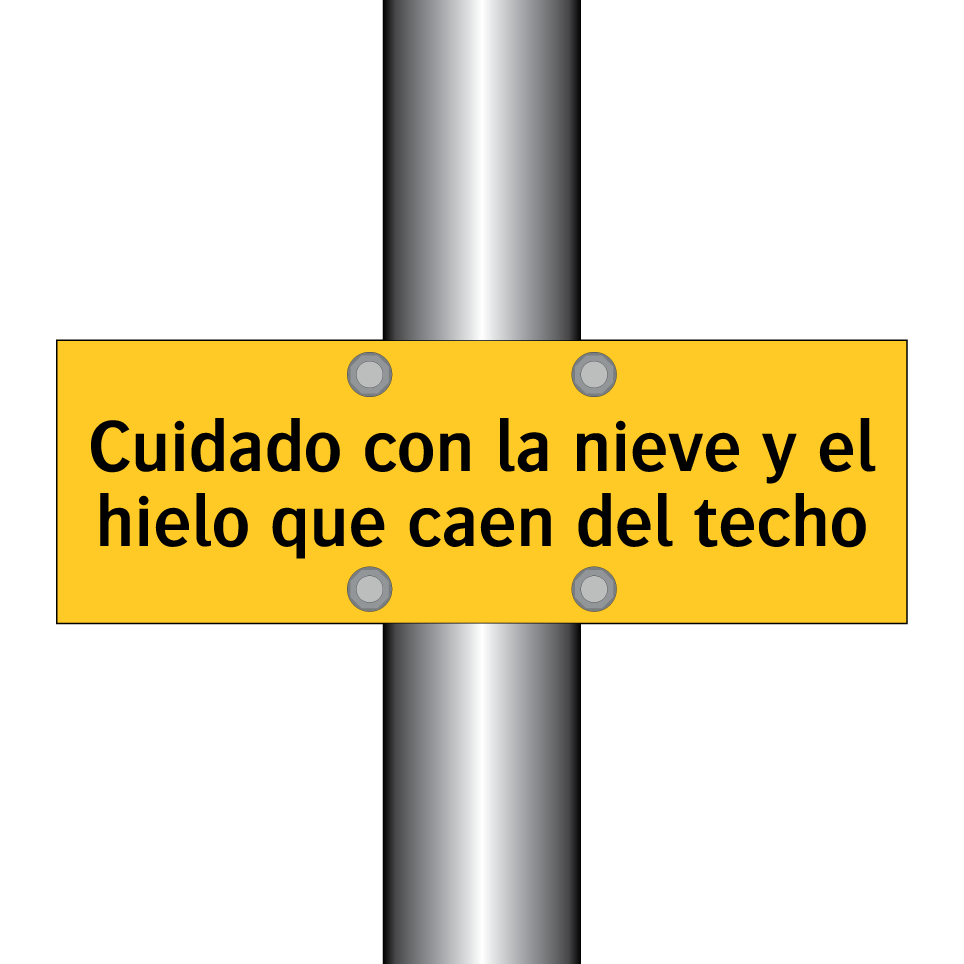Cuidado con la nieve y el hielo que caen del techo