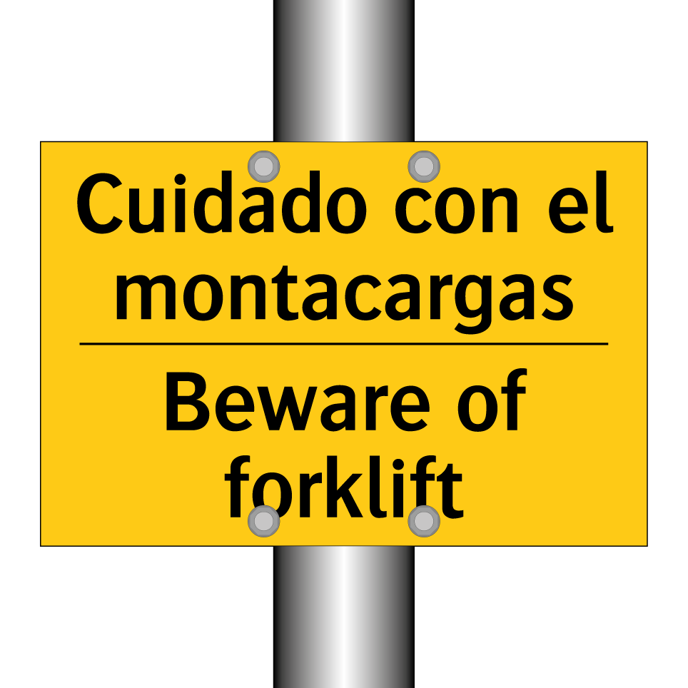 Cuidado con el montacargas - Beware of forklift