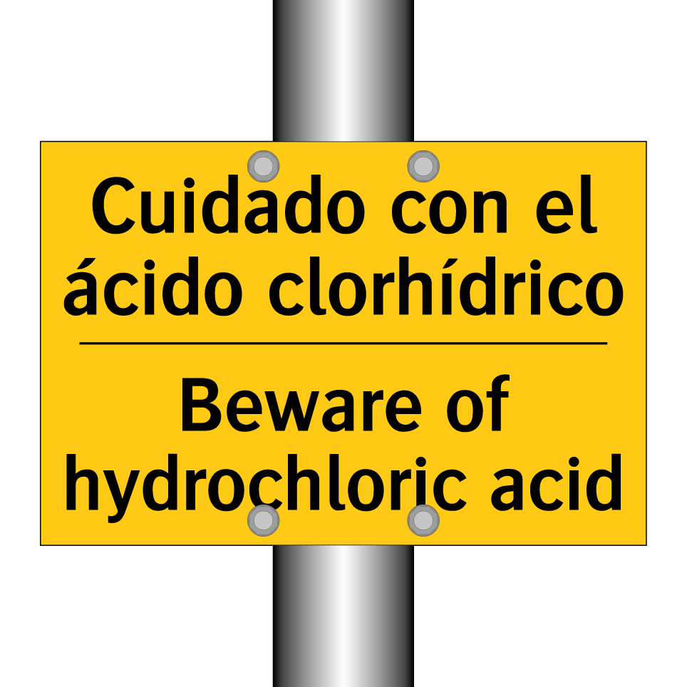 Cuidado con el ácido clorhídrico - Beware of hydrochloric acid