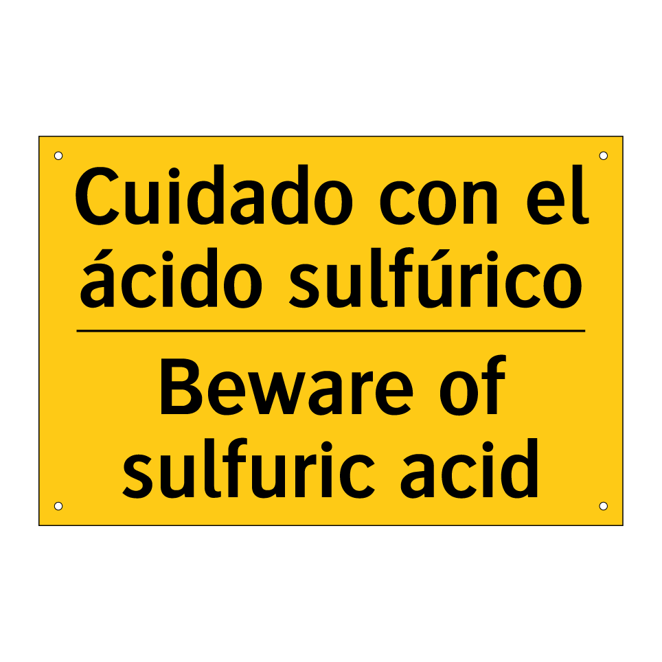 Cuidado con el ácido sulfúrico - Beware of sulfuric acid