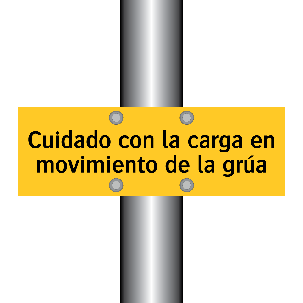 Cuidado con la carga en movimiento de la grúa