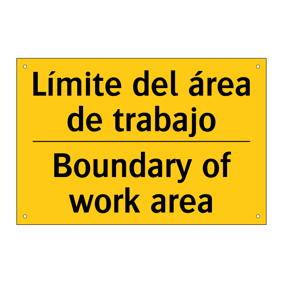 Límite del área de trabajo - Boundary of work area