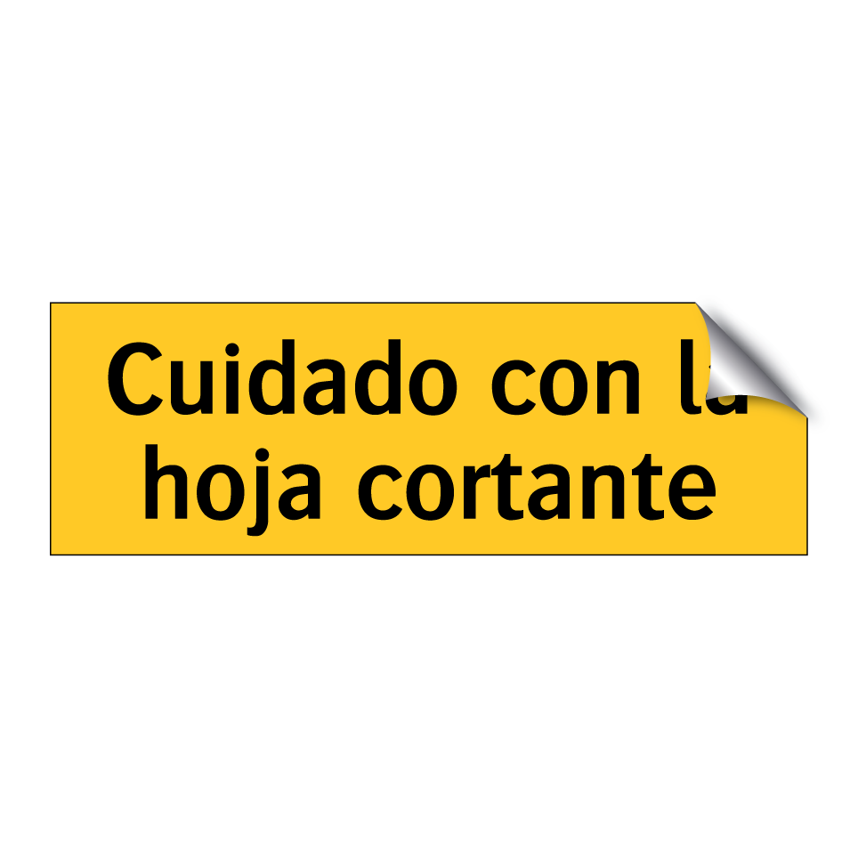 Cuidado con la hoja cortante