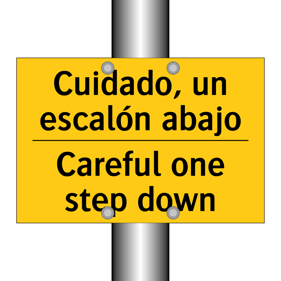 Cuidado, un escalón abajo - Careful one step down