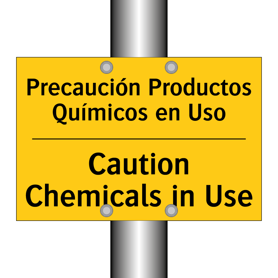 Precaución Productos Químicos en Uso - Caution Chemicals in Use