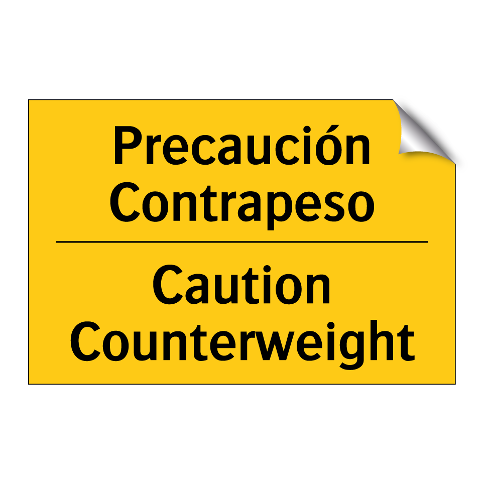 Precaución Contrapeso - Caution Counterweight