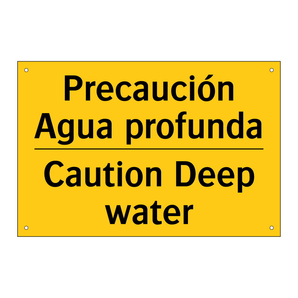 Precaución Agua profunda - Caution Deep water