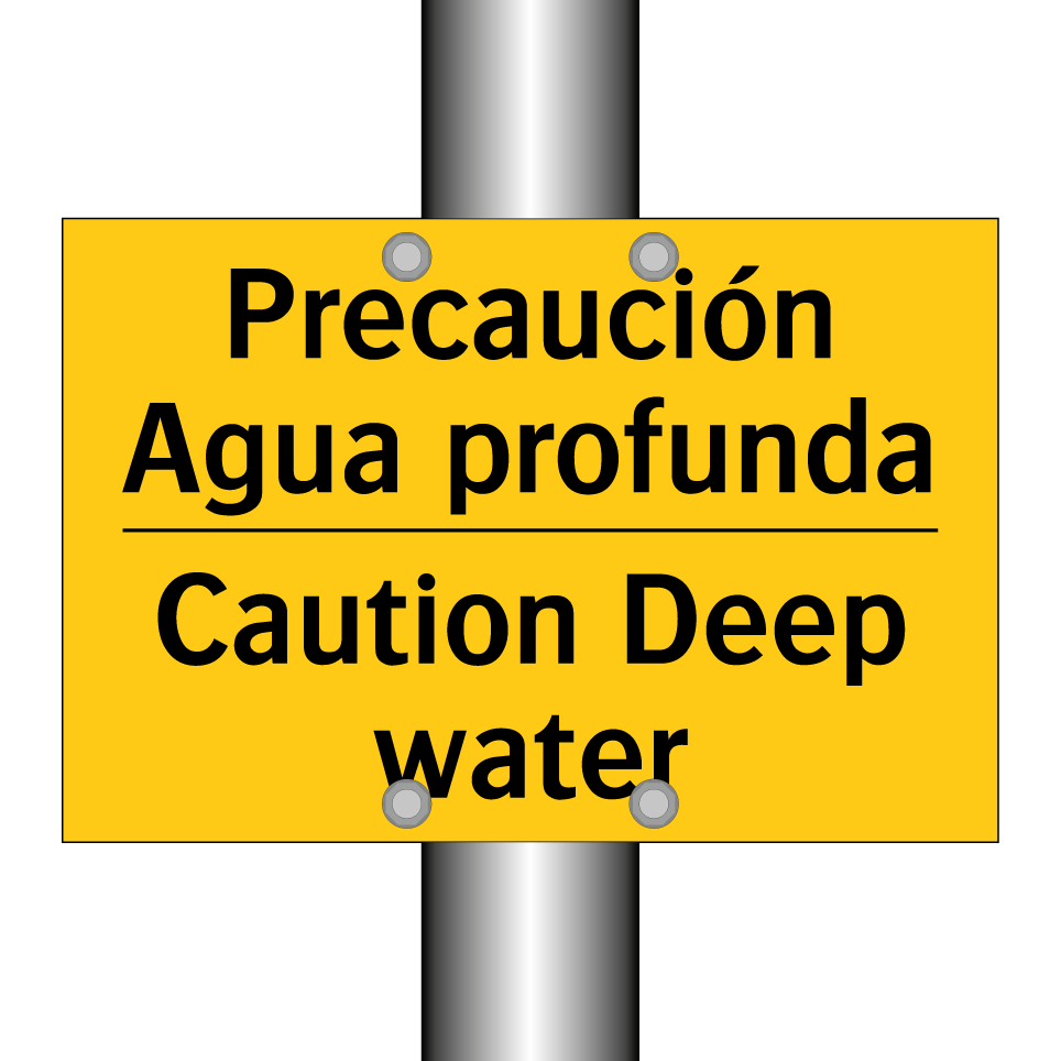 Precaución Agua profunda - Caution Deep water