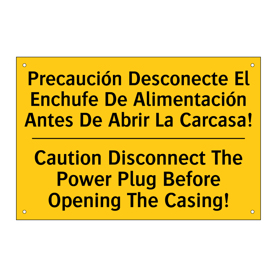 Precaución Desconecte El Enchufe De Alimentación Antes De Abrir La Carcasa! - Caution Disconnect The Power Plug Before Opening The Casing!