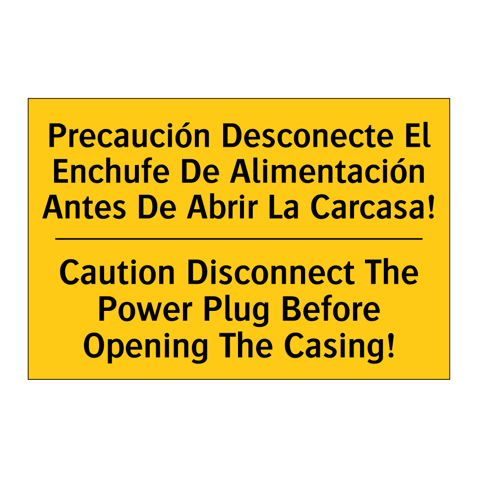 Precaución Desconecte El Enchufe De Alimentación Antes De Abrir La Carcasa! - Caution Disconnect The Power Plug Before Opening The Casing!