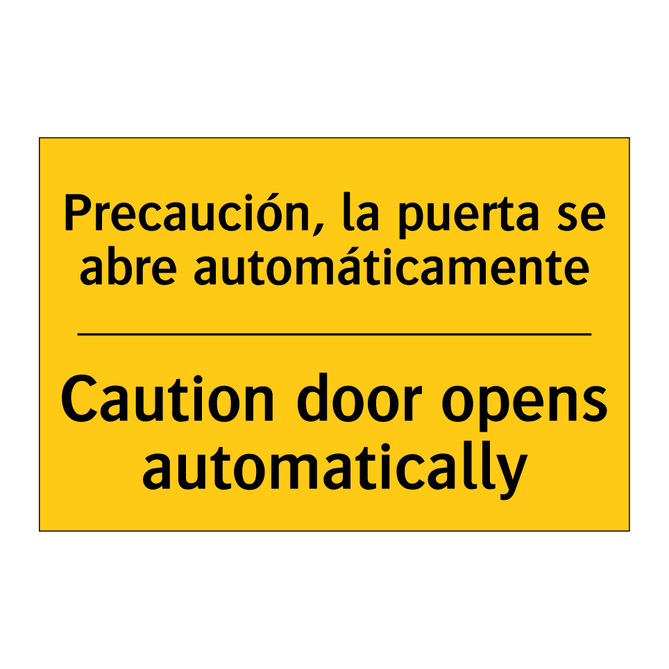 Precaución, la puerta se abre automáticamente - Caution door opens automatically