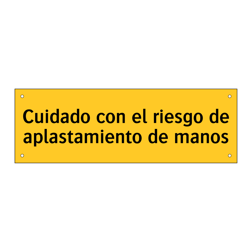 Cuidado con el riesgo de aplastamiento de manos