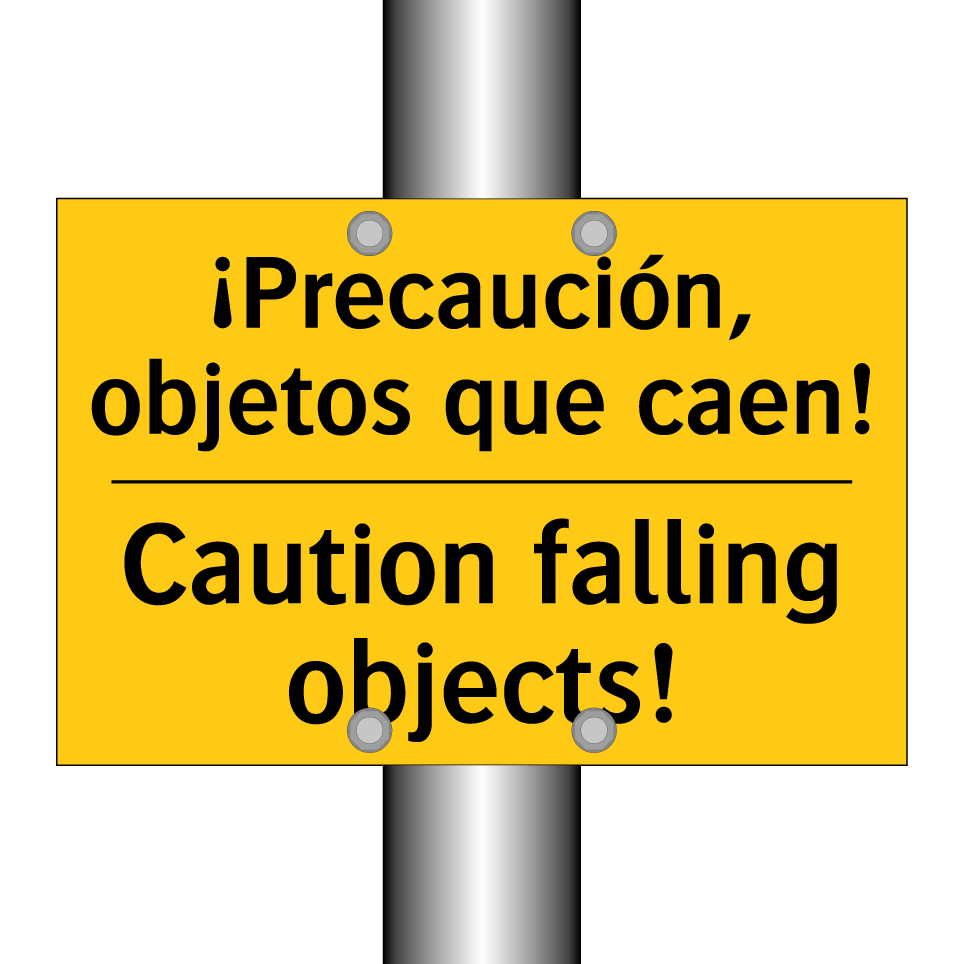 ¡Precaución, objetos que caen! - Caution falling objects!