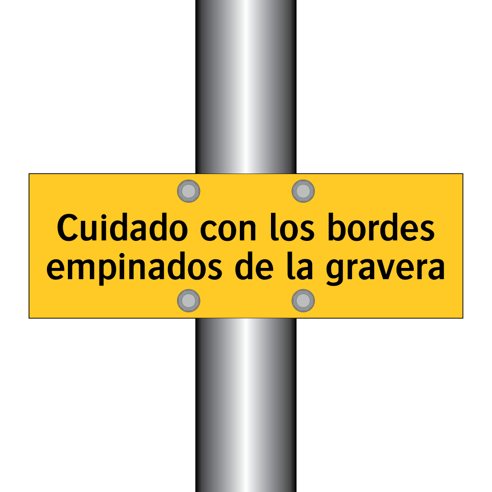 Cuidado con los bordes empinados de la gravera