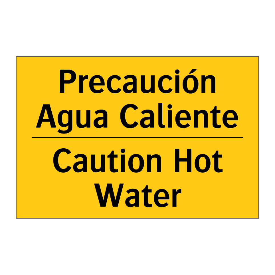 Precaución Agua Caliente - Caution Hot Water