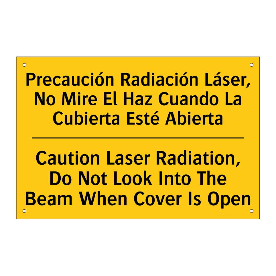 Precaución Radiación Láser, No Mire El Haz Cuando La Cubierta Esté Abierta - Caution Laser Radiation, Do Not Look Into The Beam When Cover Is Open