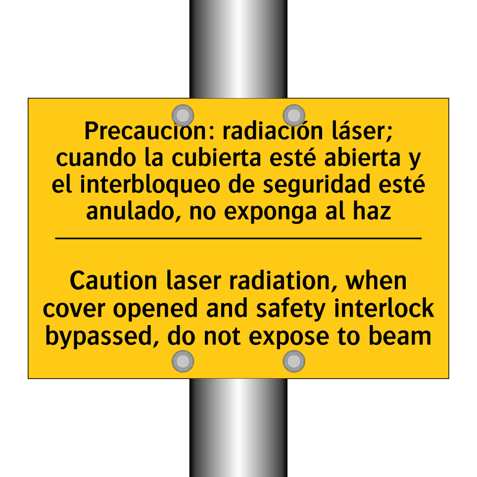Caution laser radiation, when cover opened and safety interlock bypassed, do not expose to beam - Caution laser radiation, when cover opened and safety interlock bypassed, do not expose to beam
