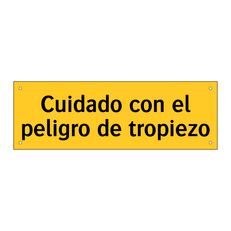 Cuidado con el peligro de tropiezo