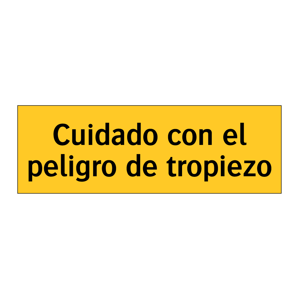 Cuidado con el peligro de tropiezo