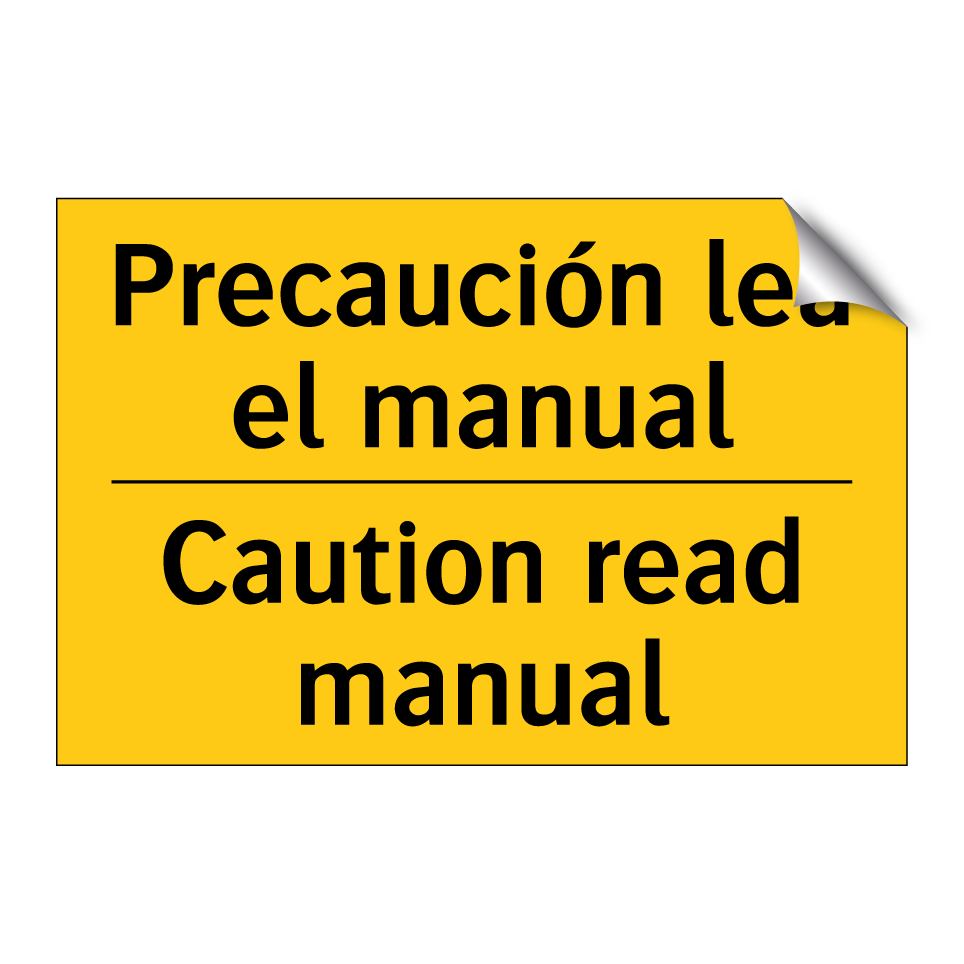 Precaución lea el manual - Caution read manual