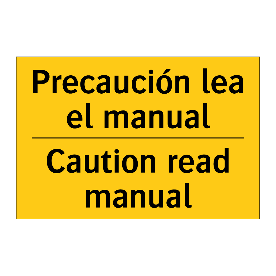 Precaución lea el manual - Caution read manual