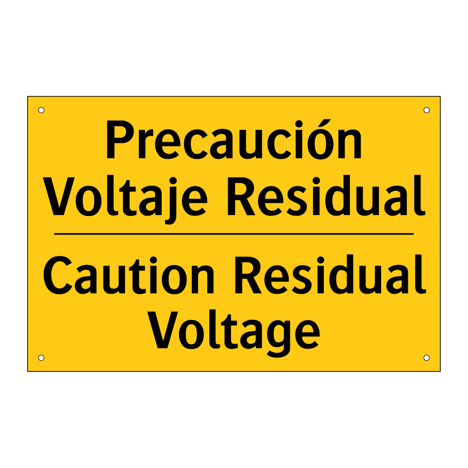 Precaución Voltaje Residual - Caution Residual Voltage