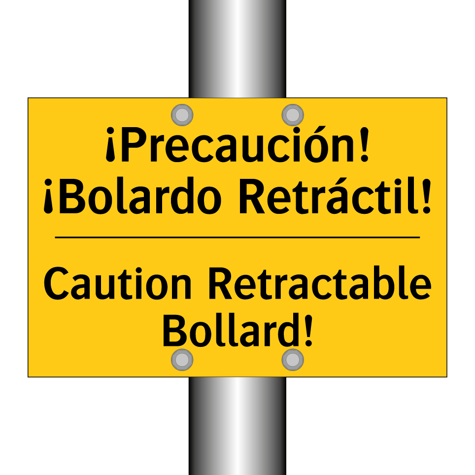 ¡Precaución! ¡Bolardo Retráctil! - Caution Retractable Bollard!