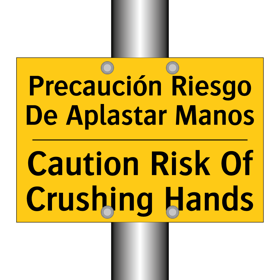 Precaución Riesgo De Aplastar Manos - Caution Risk Of Crushing Hands