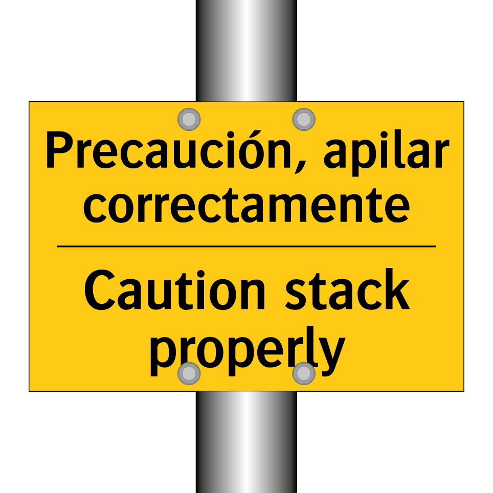 Precaución, apilar correctamente - Caution stack properly